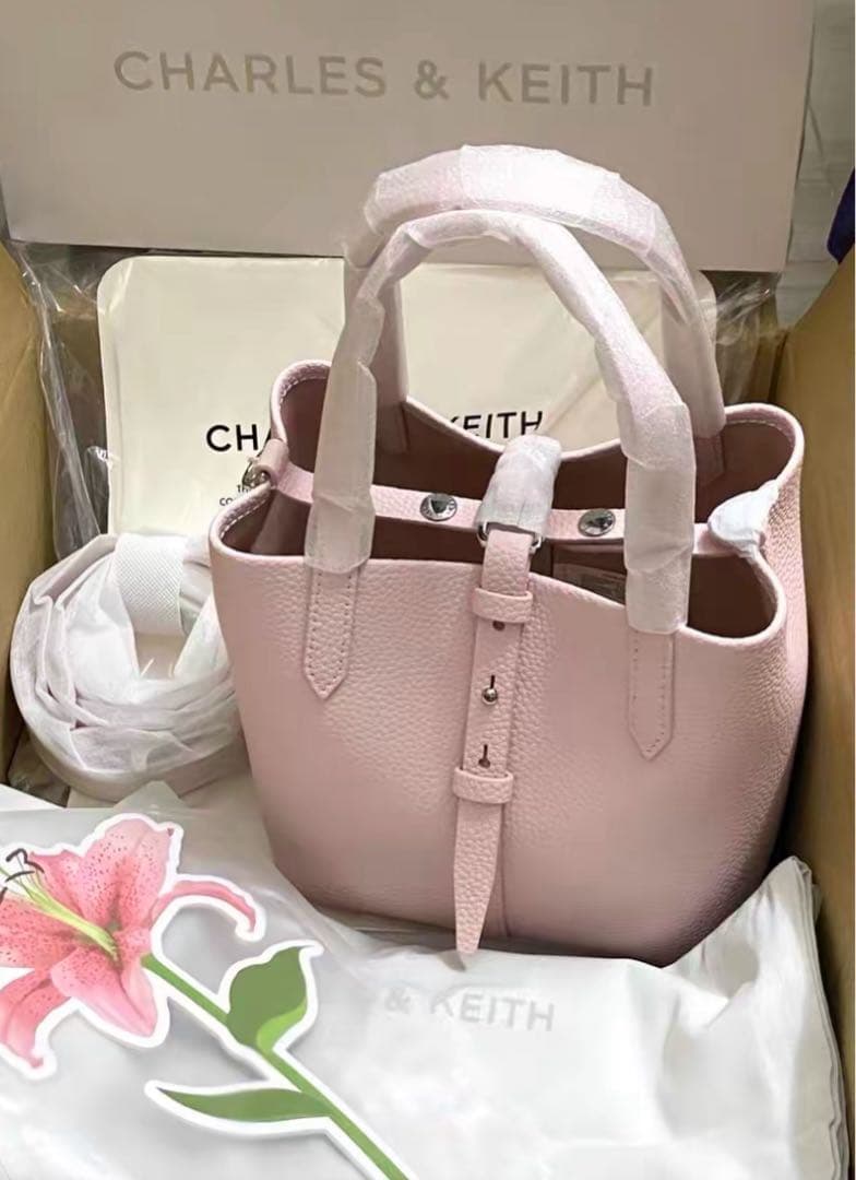 Beryl ベリル リサイクルレザーバケツバッグ ピンク