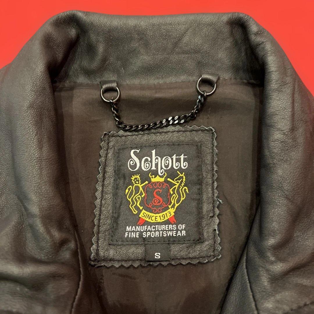 Sサイズ　Schott　ショット　レザージャケット　ライダース　古着　USED