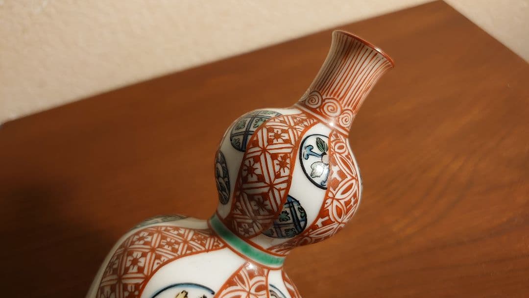 古九谷　九谷焼　赤絵　江戸期　徳利　花入　蔵出し　1客