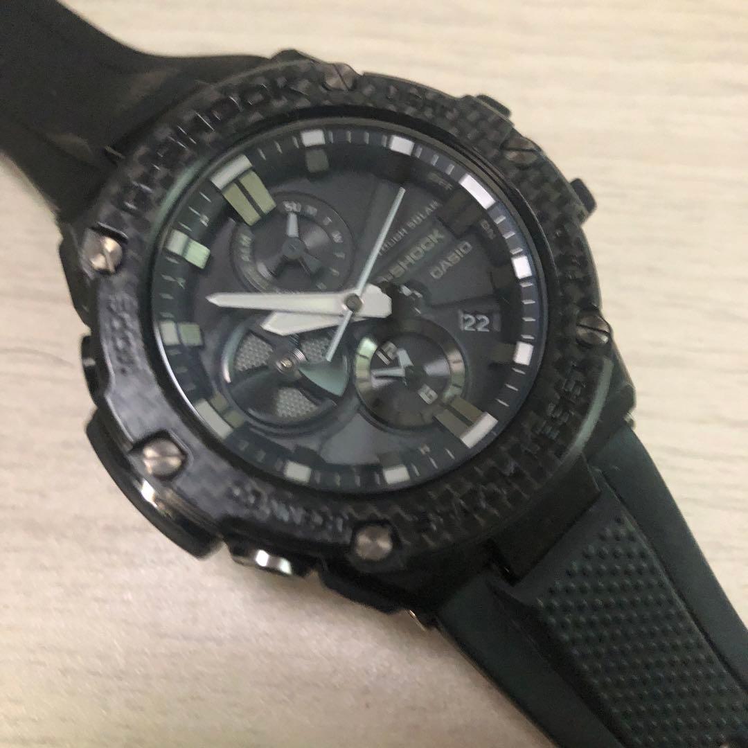 G-SHOCK カーボンブラック ラバーベルト クロノグラフ