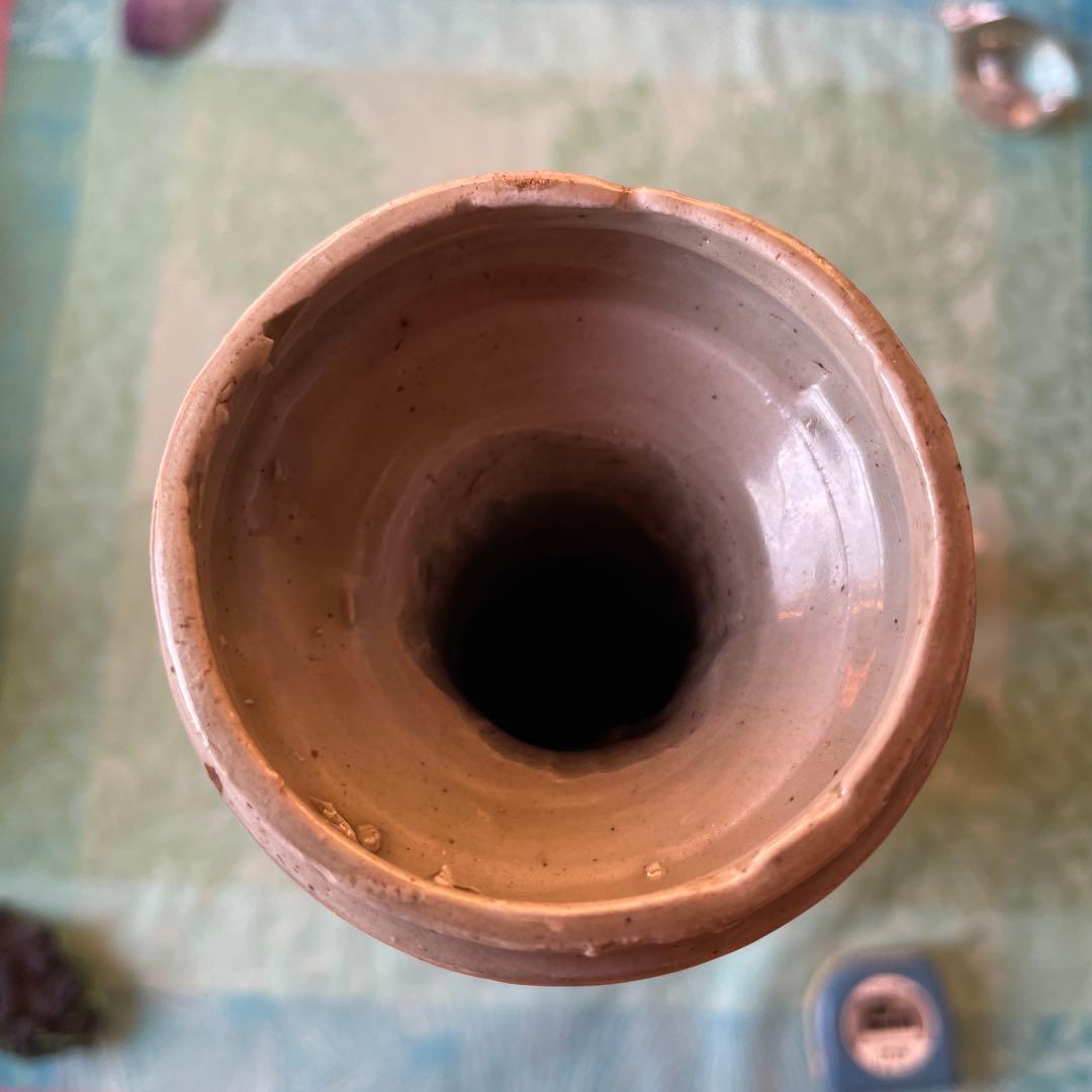 日月壺　蓋付き 白磁　発掘品　中国古阮 陶器の花瓶と鳥型