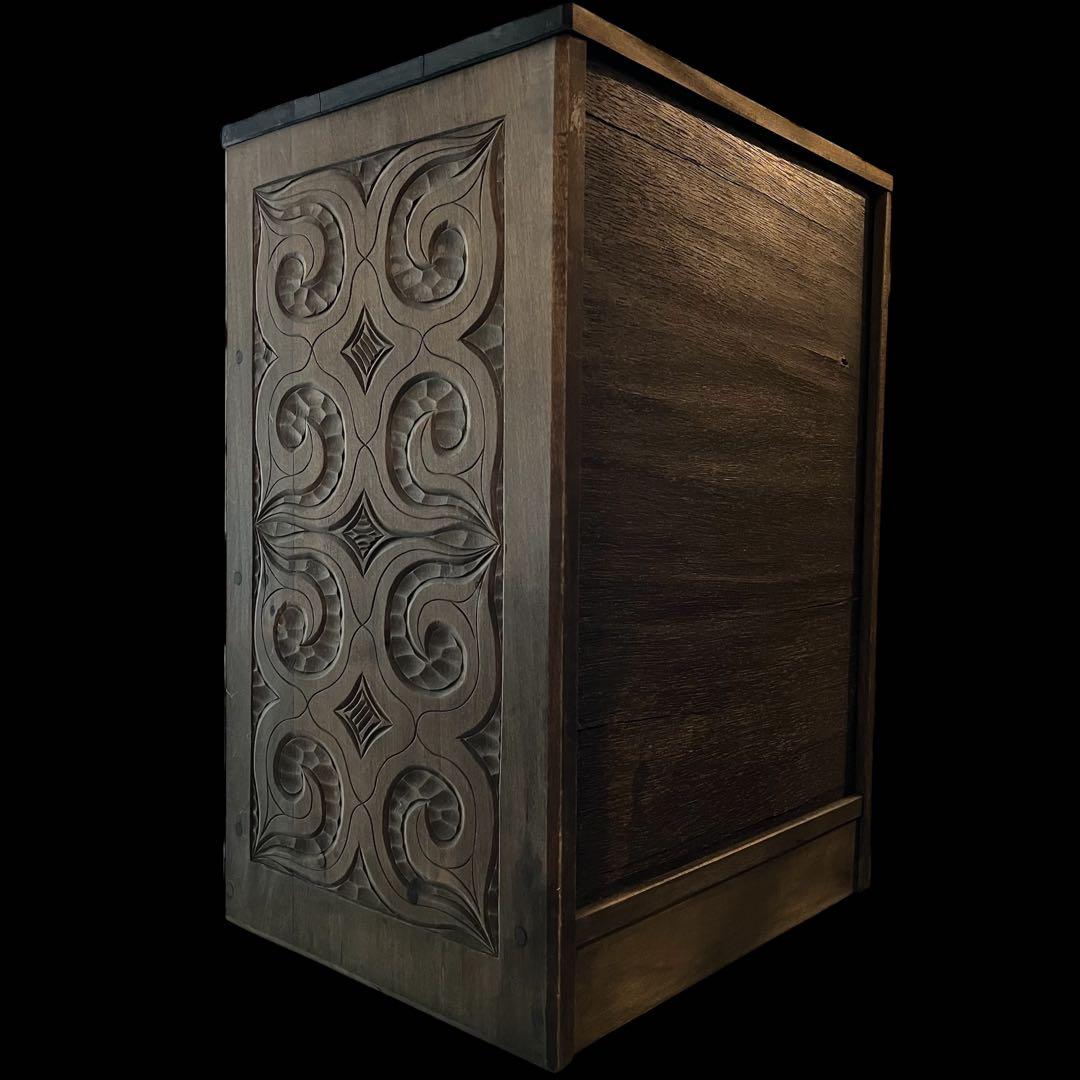 アイヌ 木彫り 小引き出し 小物　木製 引き出し チェスト ビンテージ　入手困難