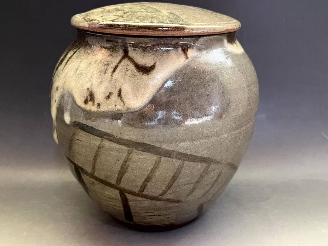 水指■神路山焼 水指建水 大正十二年中秋 宋保 贈 渡部雅兄 時代物 骨董品■