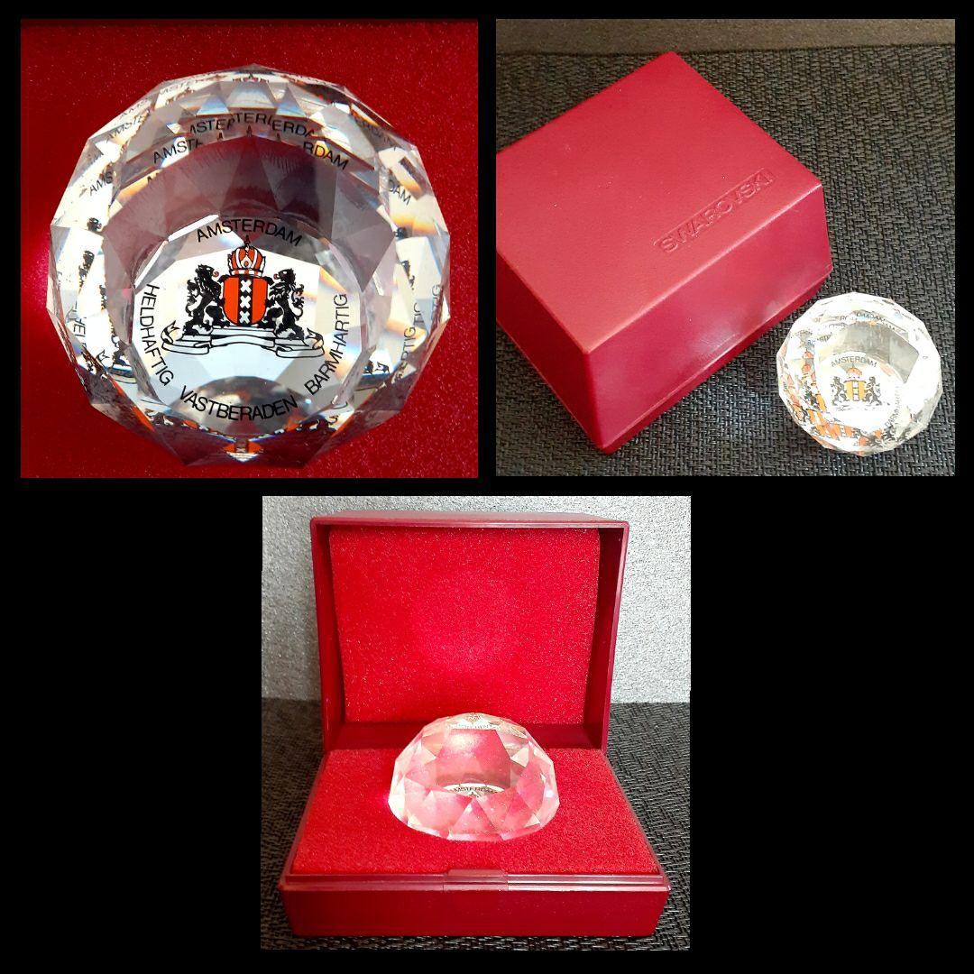 【Swarovski　スワロフスキー】クリスタル　ペーパーウェイト　共箱　文房具