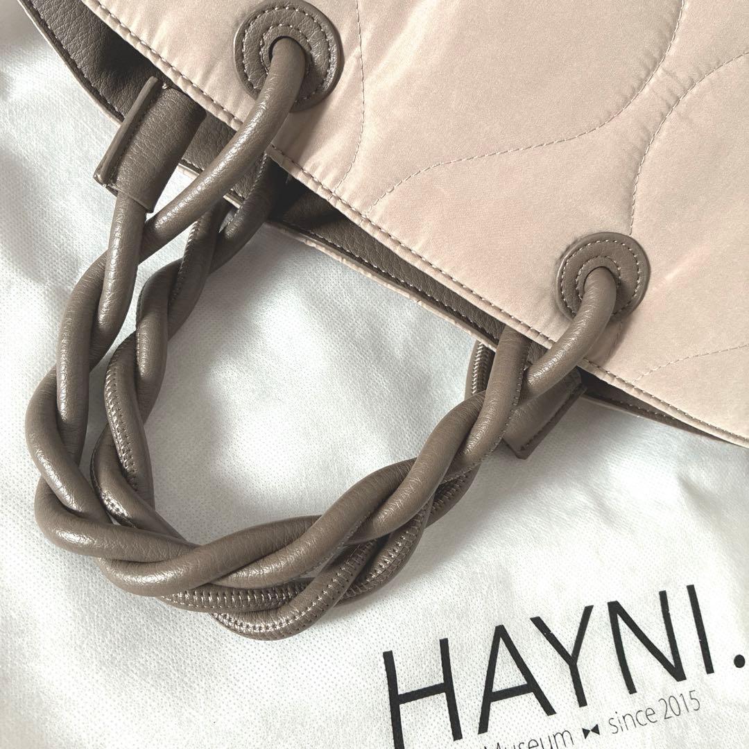 ヘイニ　HAYNI トートバッグ ツイストハンドル A4 グレージュ ロルデ　M