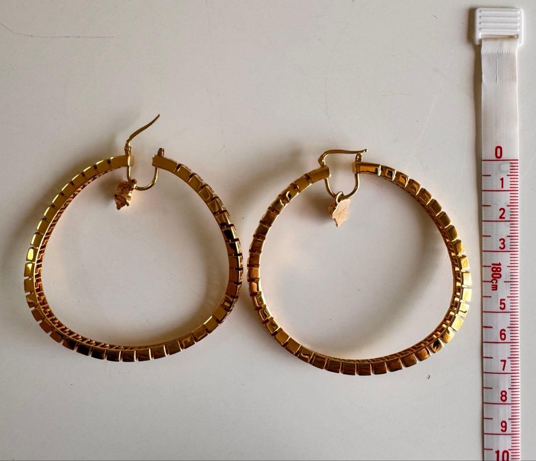 【美品】Versace ゴールド　フープピアス グレカ　メデューサ