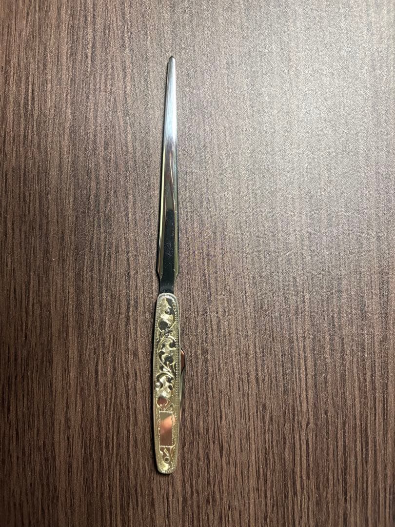 藤本保広工房 #21 純銀製ペーパーナイフ Fウィング刻印 桐箱付