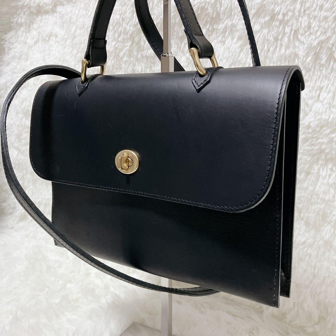 ミミベリー へべ 2way ショルダーバッグ レザー ブラック ターンロック