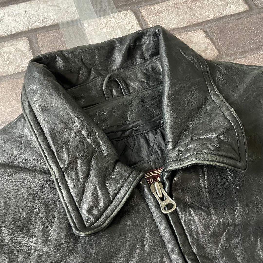 vintage 本革 American オールドレザージャケット ブラック L