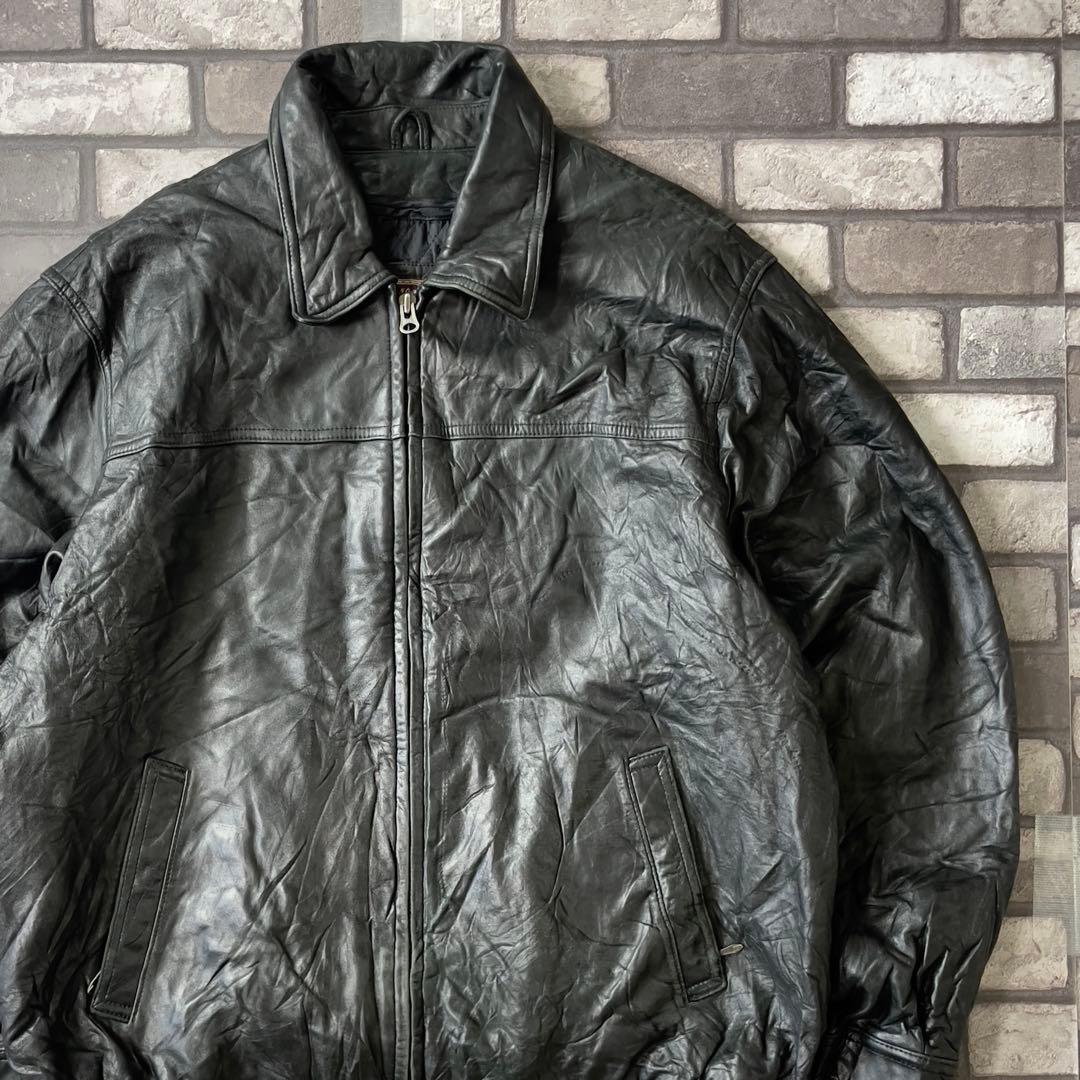 vintage 本革 American オールドレザージャケット ブラック L