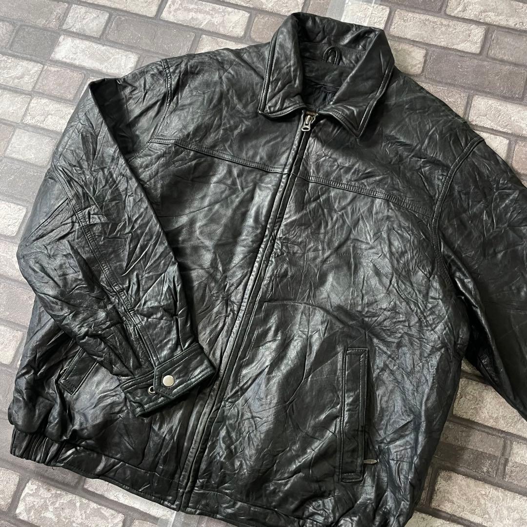 vintage 本革 American オールドレザージャケット ブラック L
