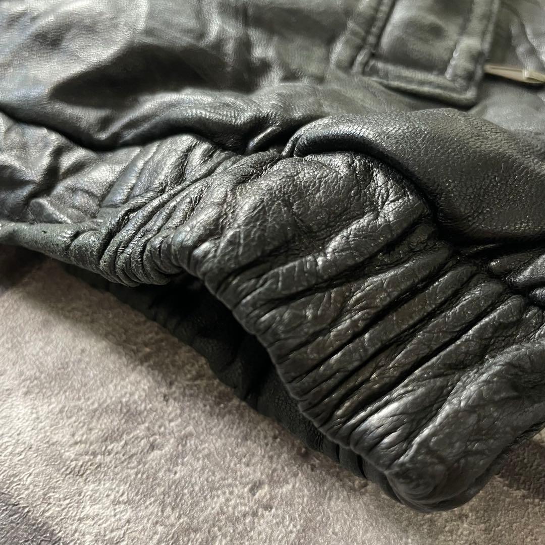 vintage 本革 American オールドレザージャケット ブラック L