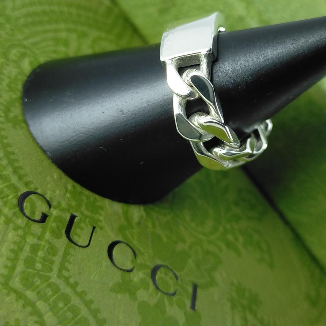 ◆SALE◆【GUCCI】プレート　喜平　チェーン　リング　１７号　1875