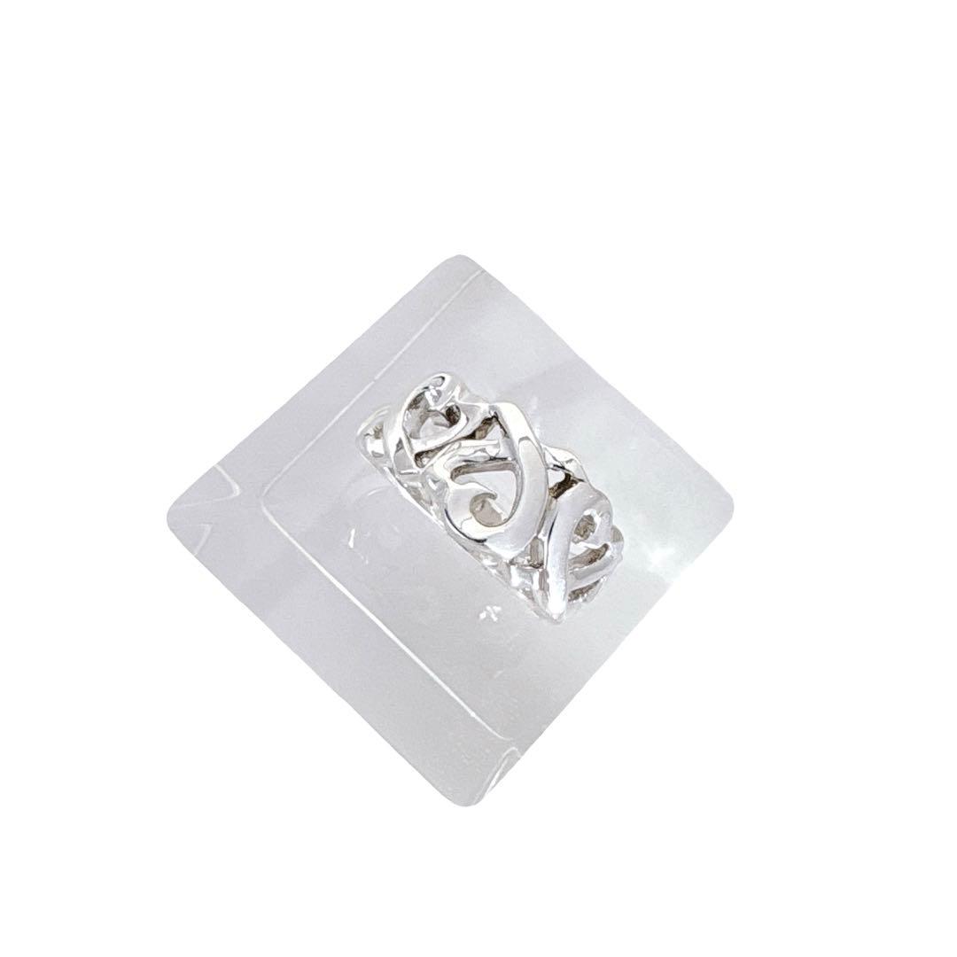 【光沢艶感仕上げ】ティファニー トリプルラビングハート シルバー リング 7号