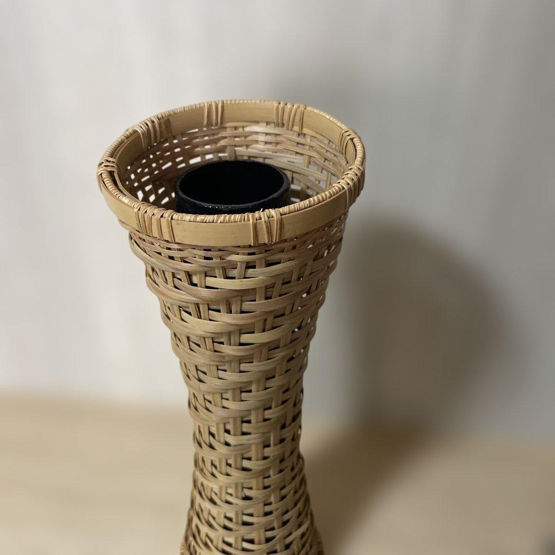 竹製細長い筒型花器花入杵籠円能斉好茶道具茶道古物花器一輪挿し. 竹宝斋Ln234