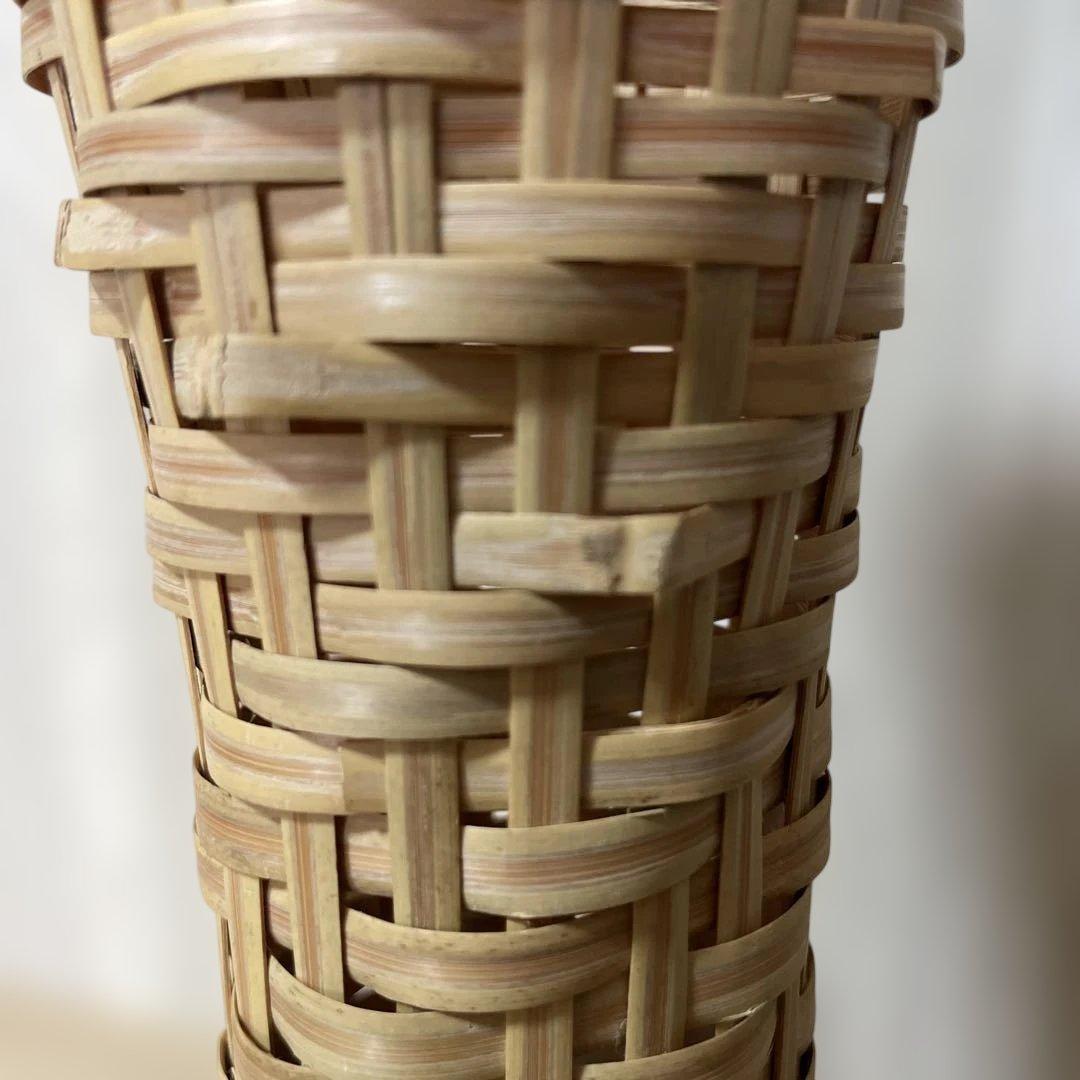 竹製細長い筒型花器花入杵籠円能斉好茶道具茶道古物花器一輪挿し. 竹宝斋Ln234