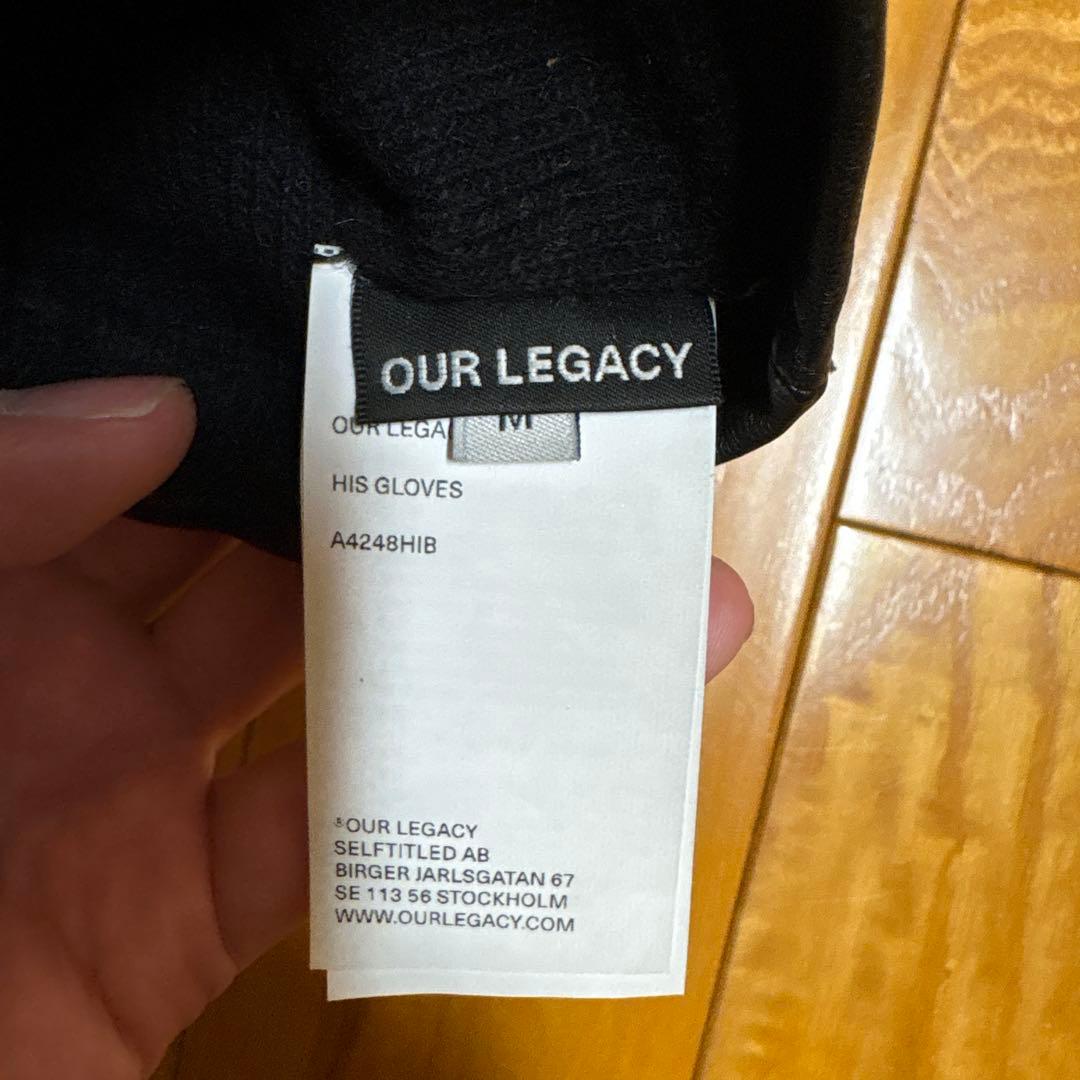 OUR LEGACY HIS GLOVES ブラックレザー手袋