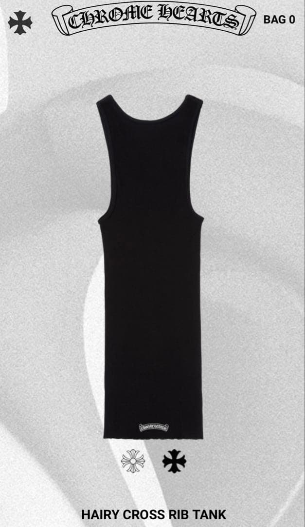 トップス chrome hearts HAIRY CROSS RIB TANK L