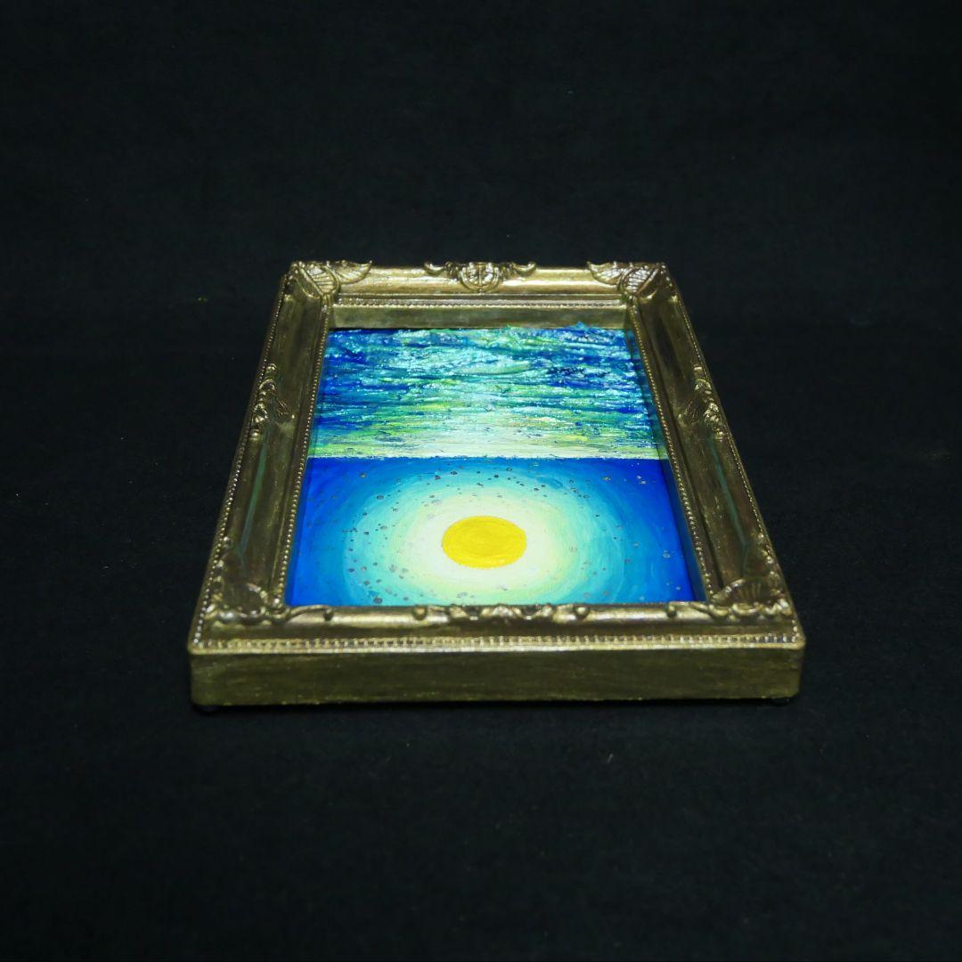 油絵 油彩 油彩画 絵 絵画 ミニ絵画【月の海】