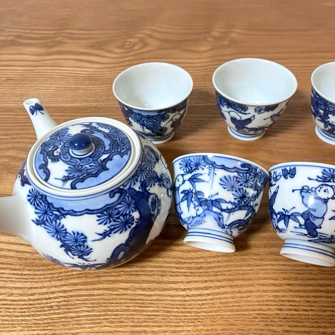 平安京泉 清水焼 染付 煎茶器揃 茶器揃