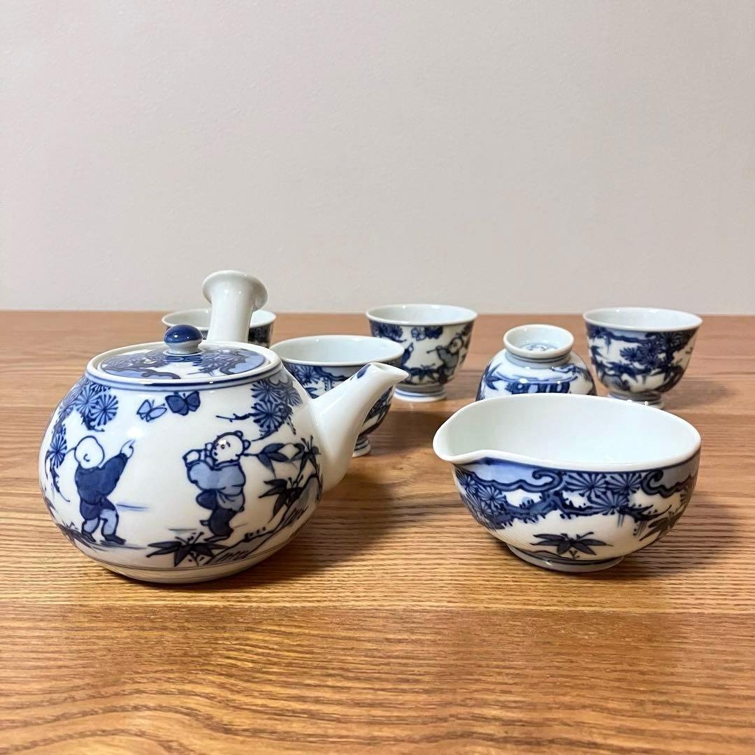 平安京泉 清水焼 染付 煎茶器揃 茶器揃