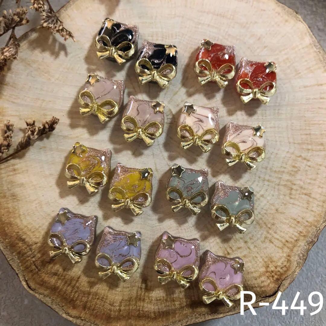 R-449 ✴︎レジン カボション✴︎ネコ型✴︎８カラー◡̈*❤︎
