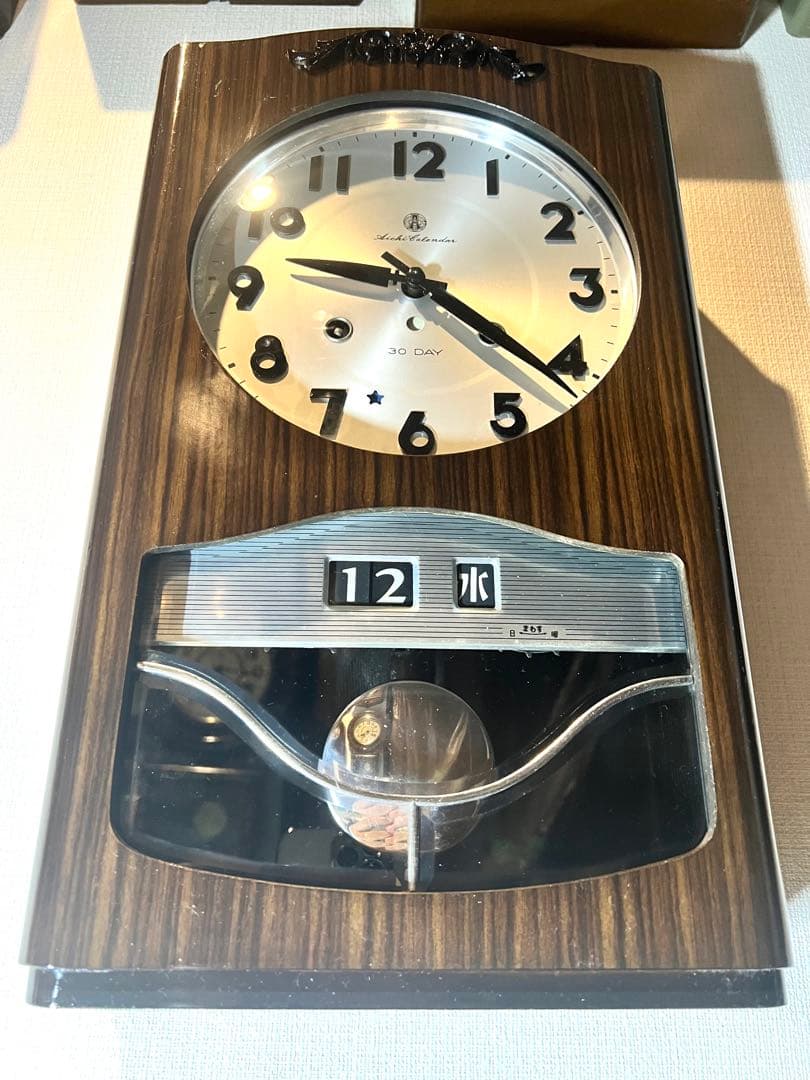 AICHI愛知30DAY振り子時計ゼンマイ掛け時計柱時計ボンボン時計カリンダ付き