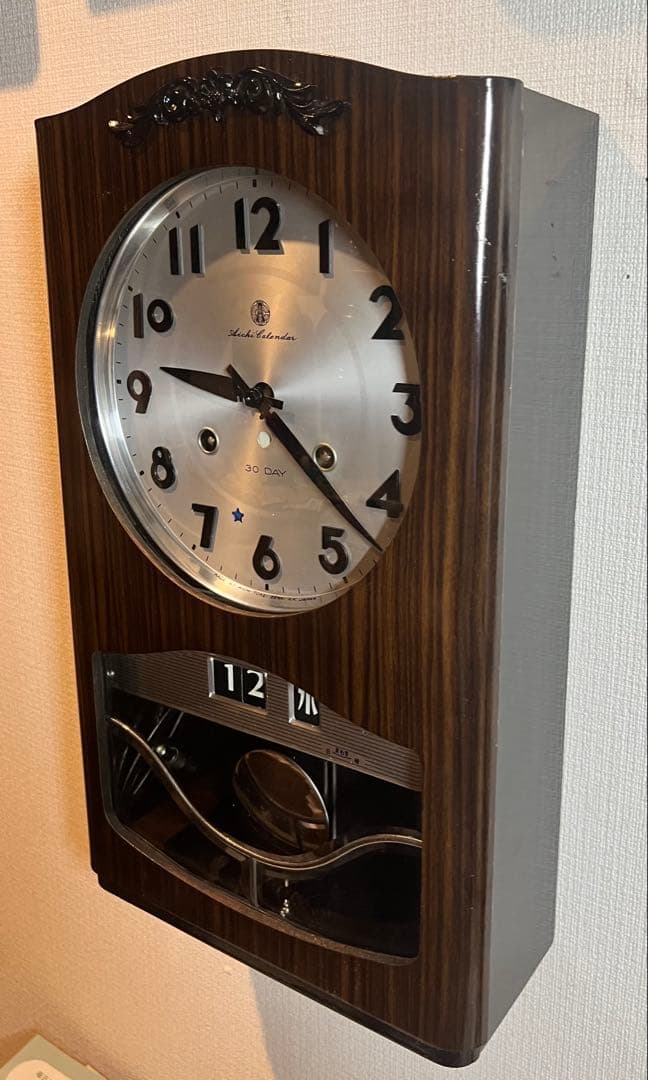 AICHI愛知30DAY振り子時計ゼンマイ掛け時計柱時計ボンボン時計カリンダ付き