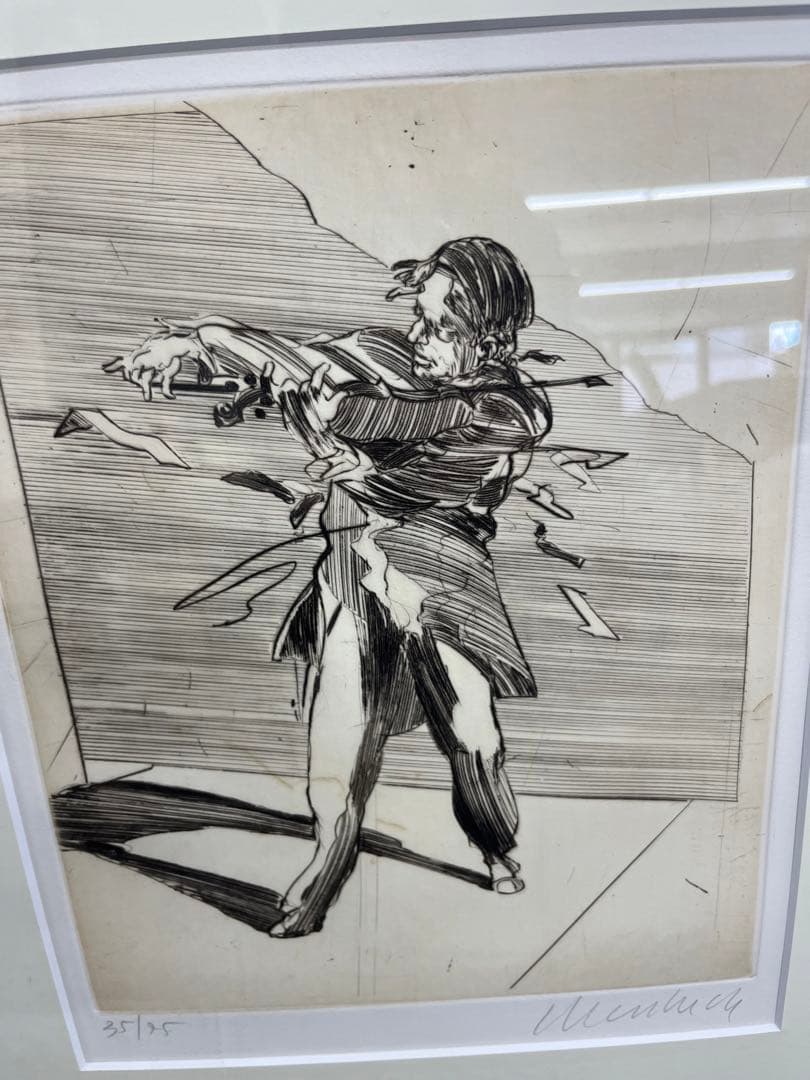 リトグラフ　クロード・ワイズバッシュ　「ソリスト」　直筆サイン　35/75