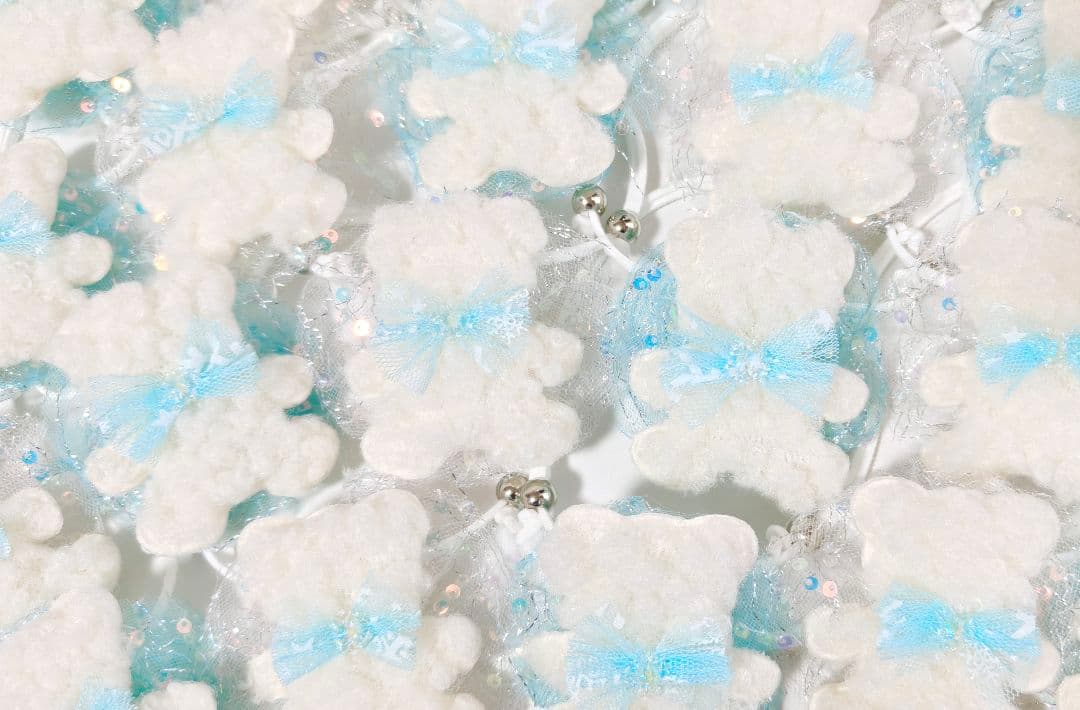 業務用トリミングチョーカー　和柄リボン　お正月　2026年　白くま　雪の結晶