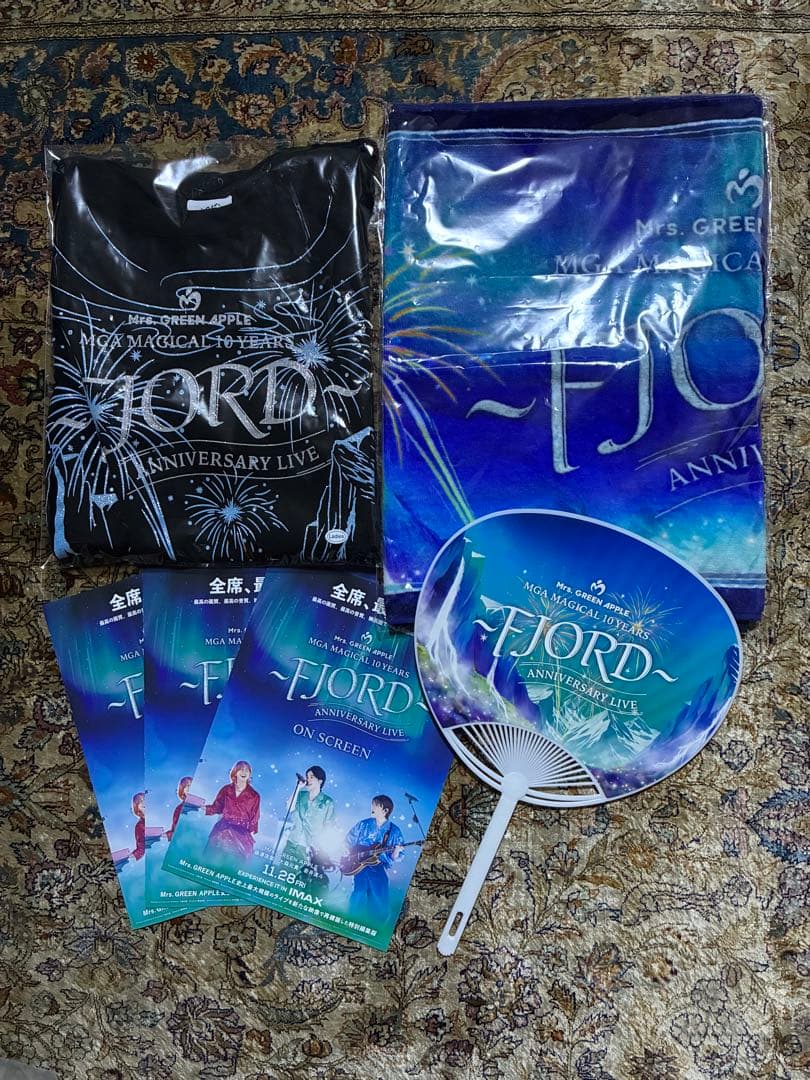 Mrs.Green Apple フィヨルド　Tシャツ（ブラック）　タオル