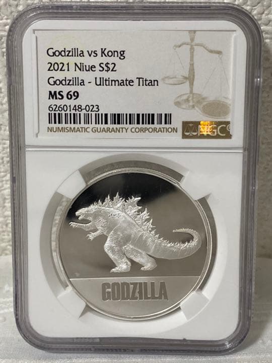 toru　準最高鑑定　ニウエ　ゴジラVSコング　ゴジラバージョン　銀貨