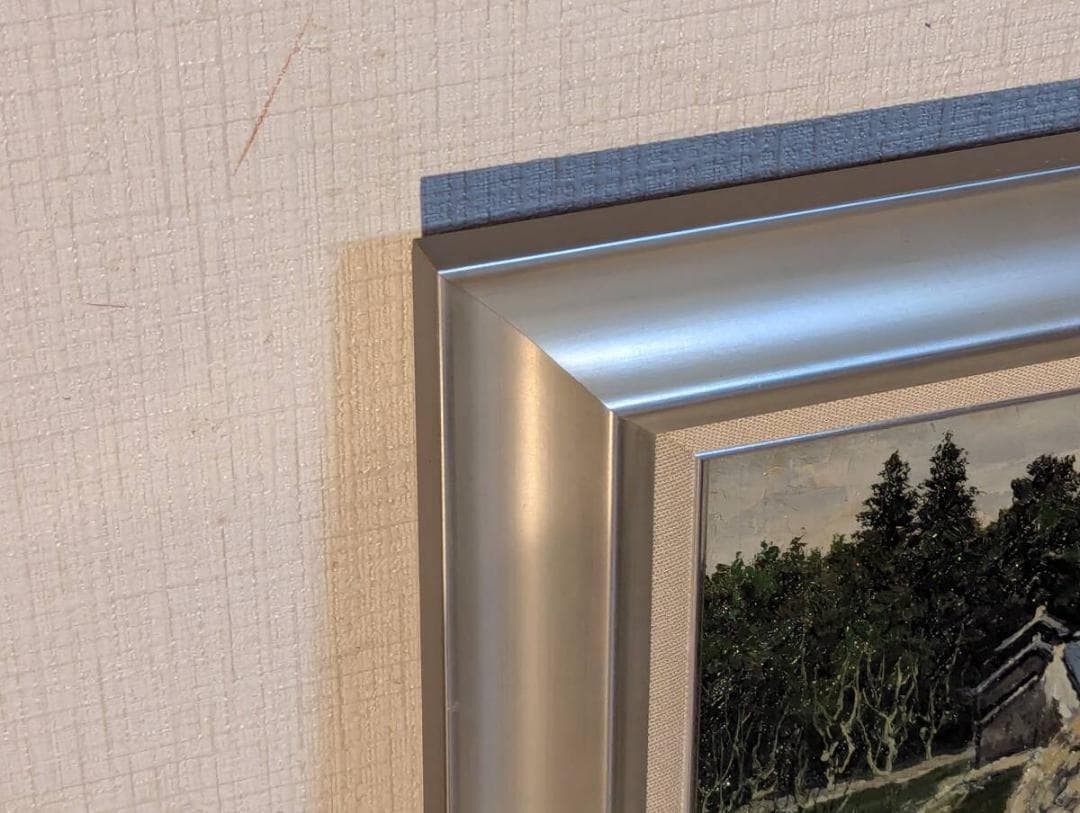 【真作】絵画　山下朝弘　油彩SM　田舎家　農村風景　写実風景　里山風景　X101