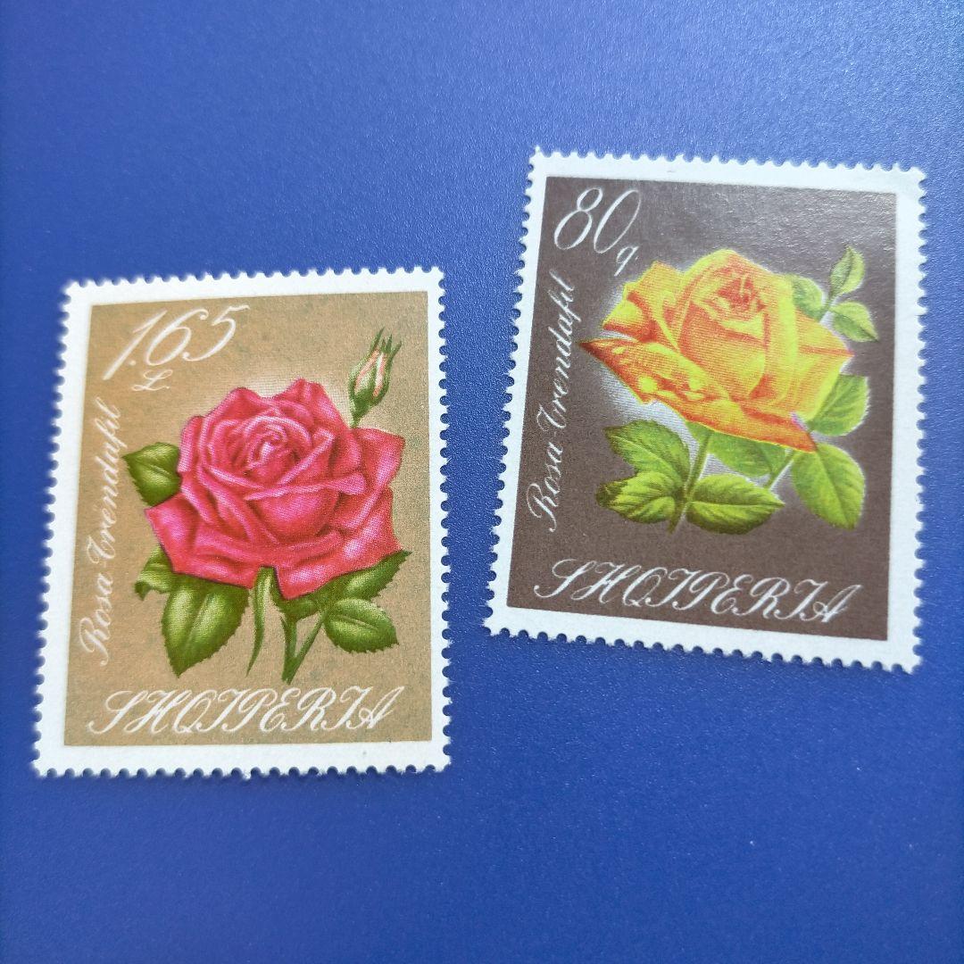 3562 外国切手 アルバニア 1967年 バラ 8種完