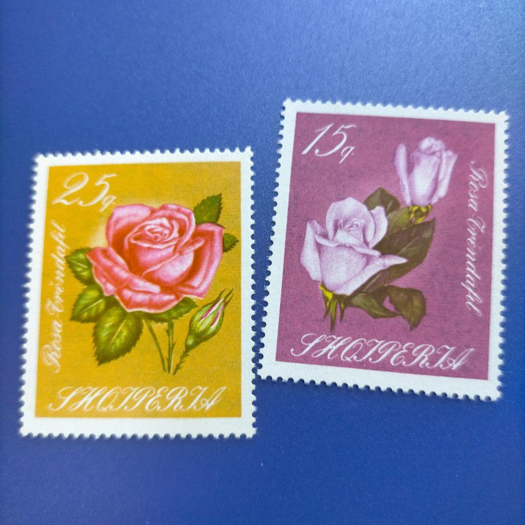 3562 外国切手 アルバニア 1967年 バラ 8種完