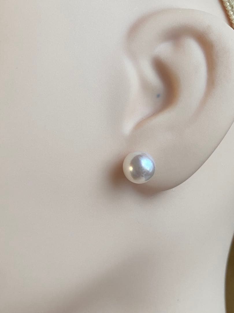 1942美品❣️花珠から天女級のテリ❣️K18❣️あこや真珠7.5-8mm ピアス