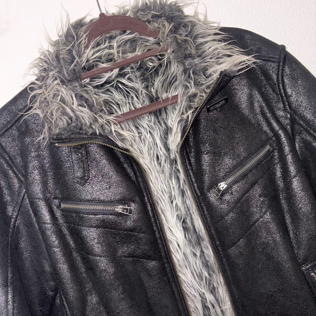 d*7様 ボリュームファー 合皮 レザー y2k グランジ　平成　ギャル　パンク