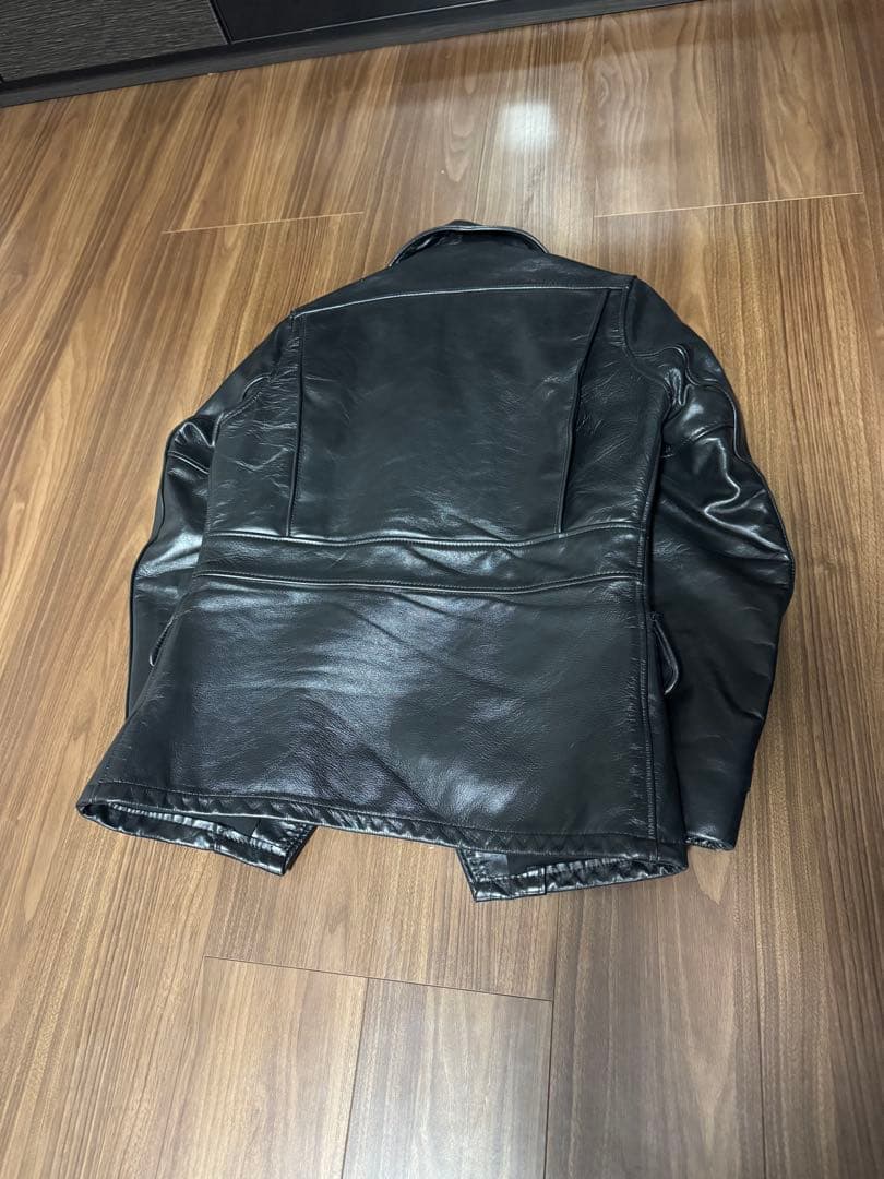 黒 シングルライダースジャケット