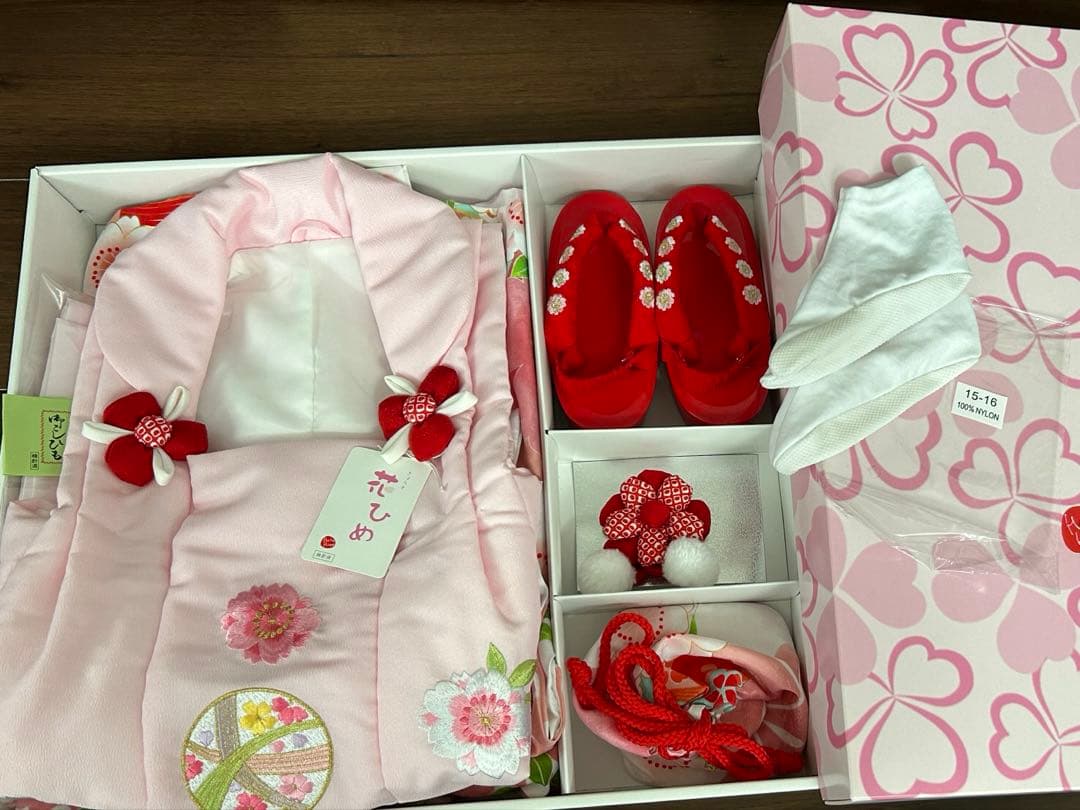 【京都花ひめ】3歳 七五三 被布セット 花柄