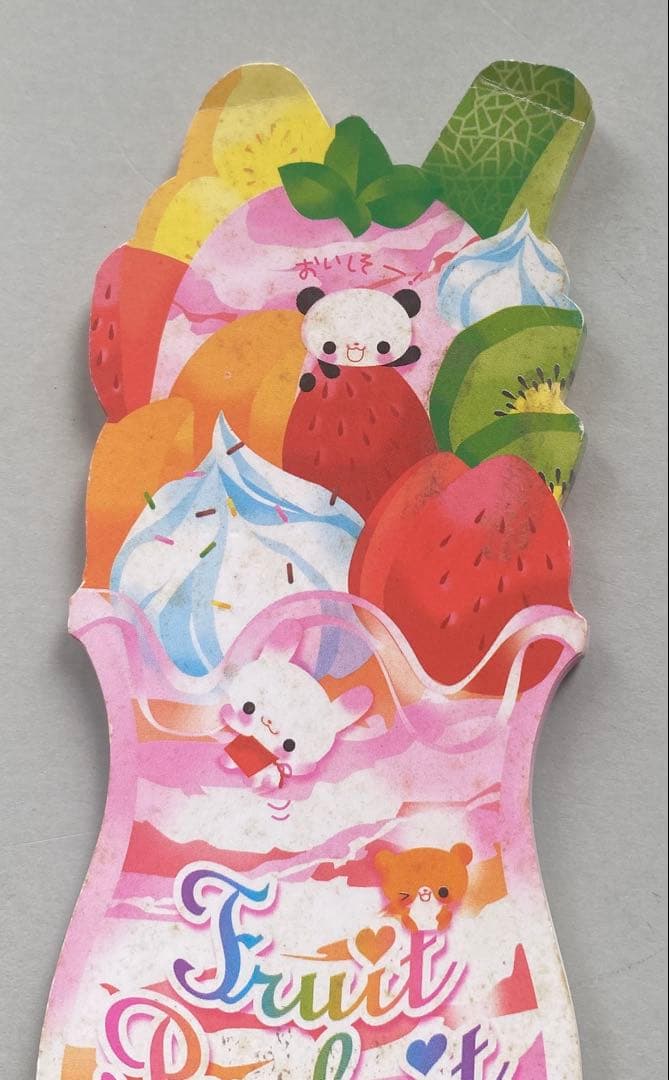 フルーツパフェ　ダイカット　メモ　メモ帳　カミオジャパン　平成レトロ　パンダ