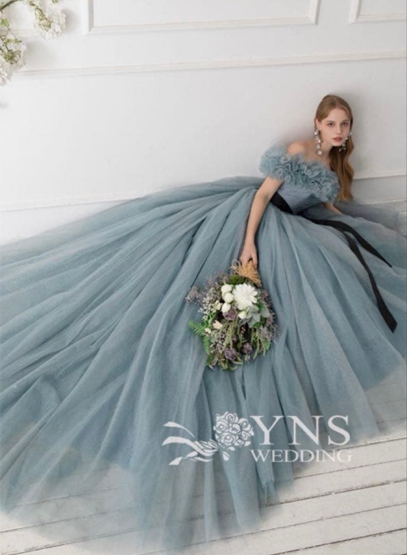 YNS オフショルダー　 ドレス　カラードレス　ウエディング