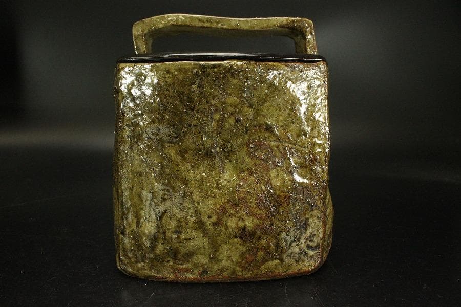 茶道具 古唐津 手付 水指(ZE568)