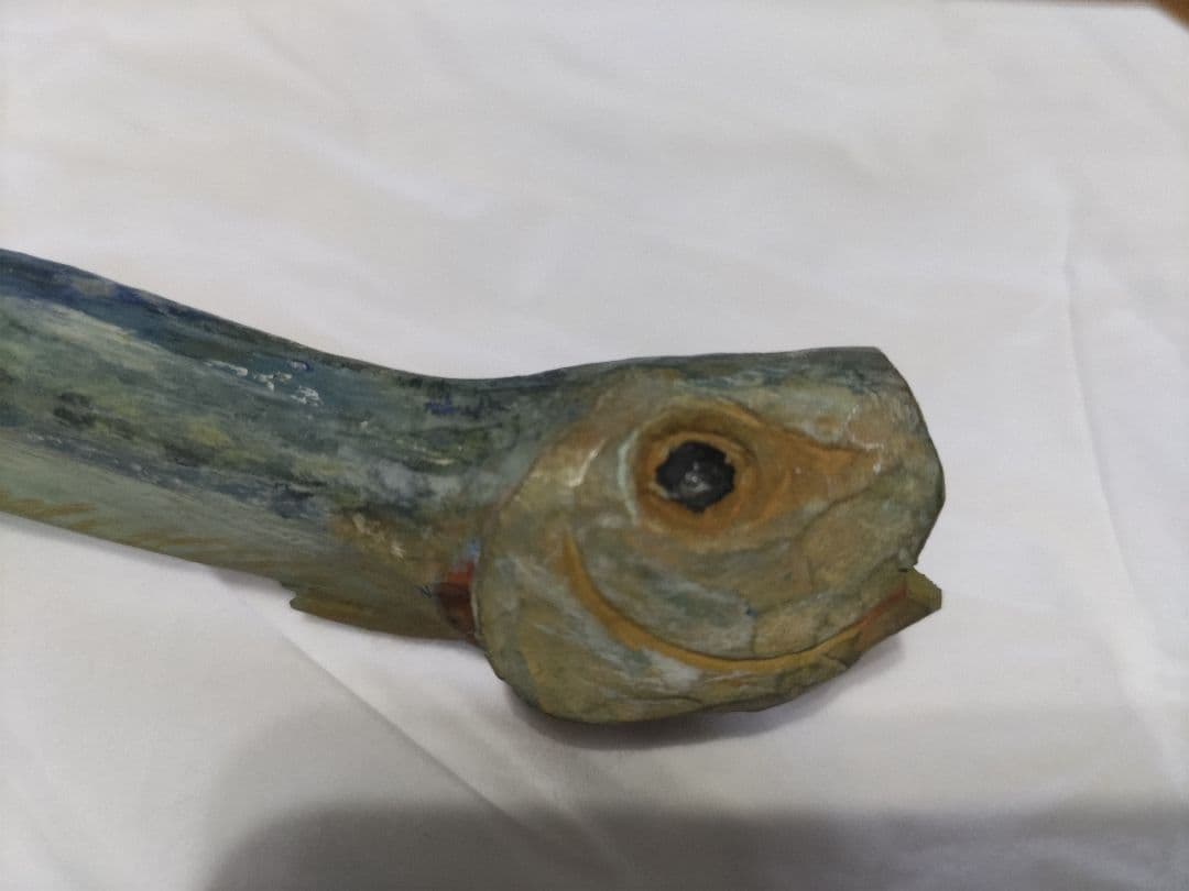 富永朝堂 木彫　干魚　見事な目刺鰯です！