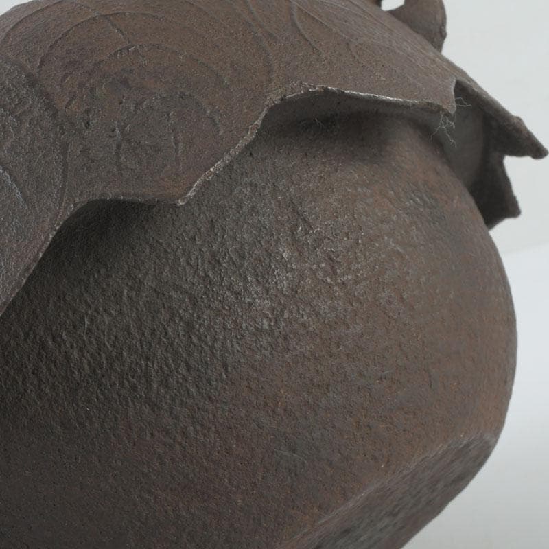 煎茶道具　桐地紋　風炉釜　鉄釜　V　9717