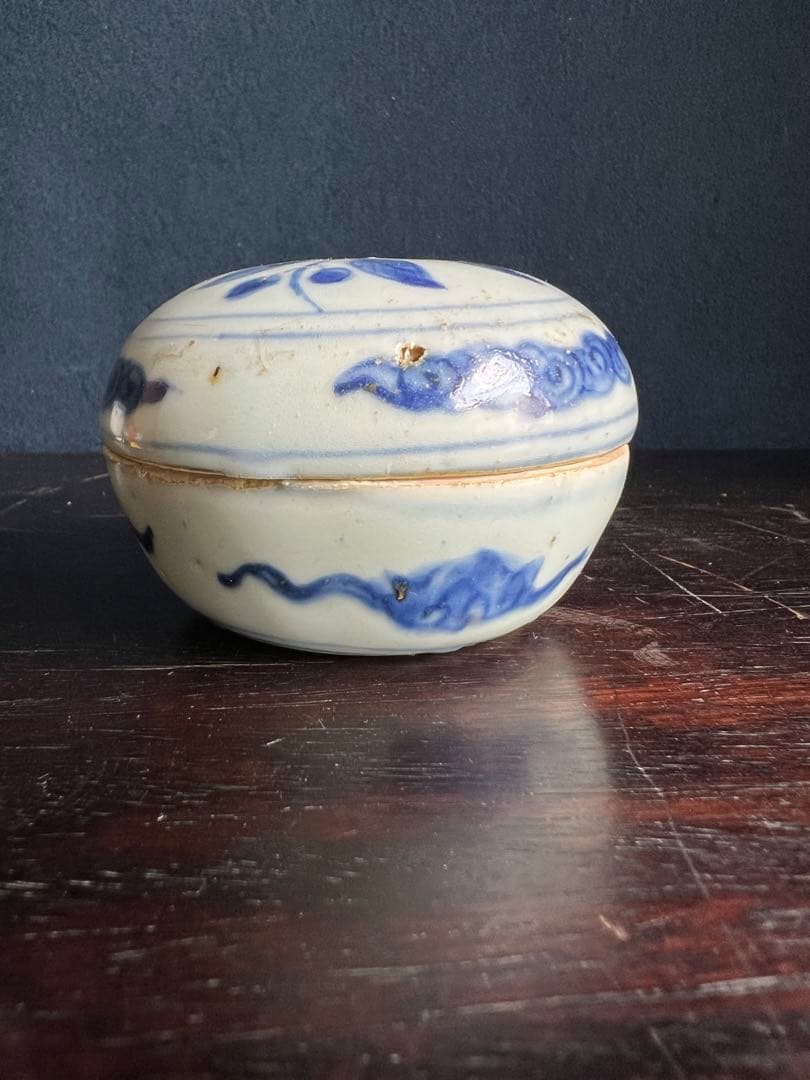 印盒　印泥の入れ物　陶磁器　篆刻用品　書道　香盒　印ごう　印泥