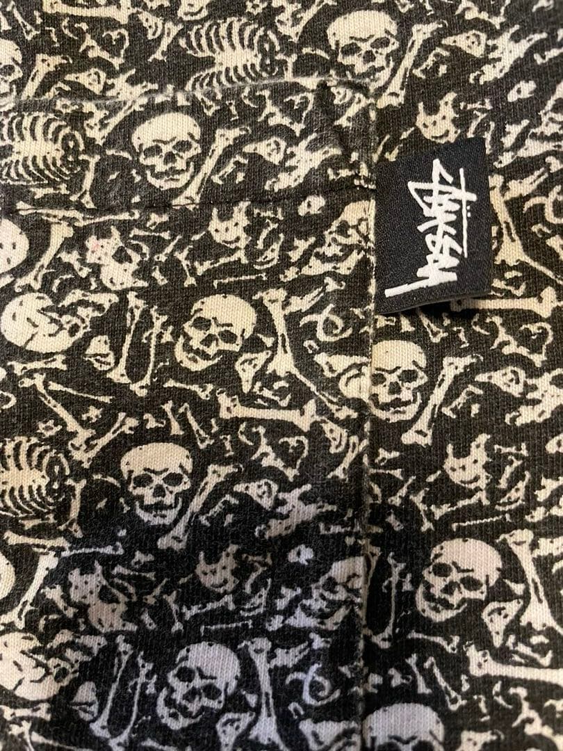 ぼ*う様 stussy bones crew skull スカル 総柄 Tシャツ