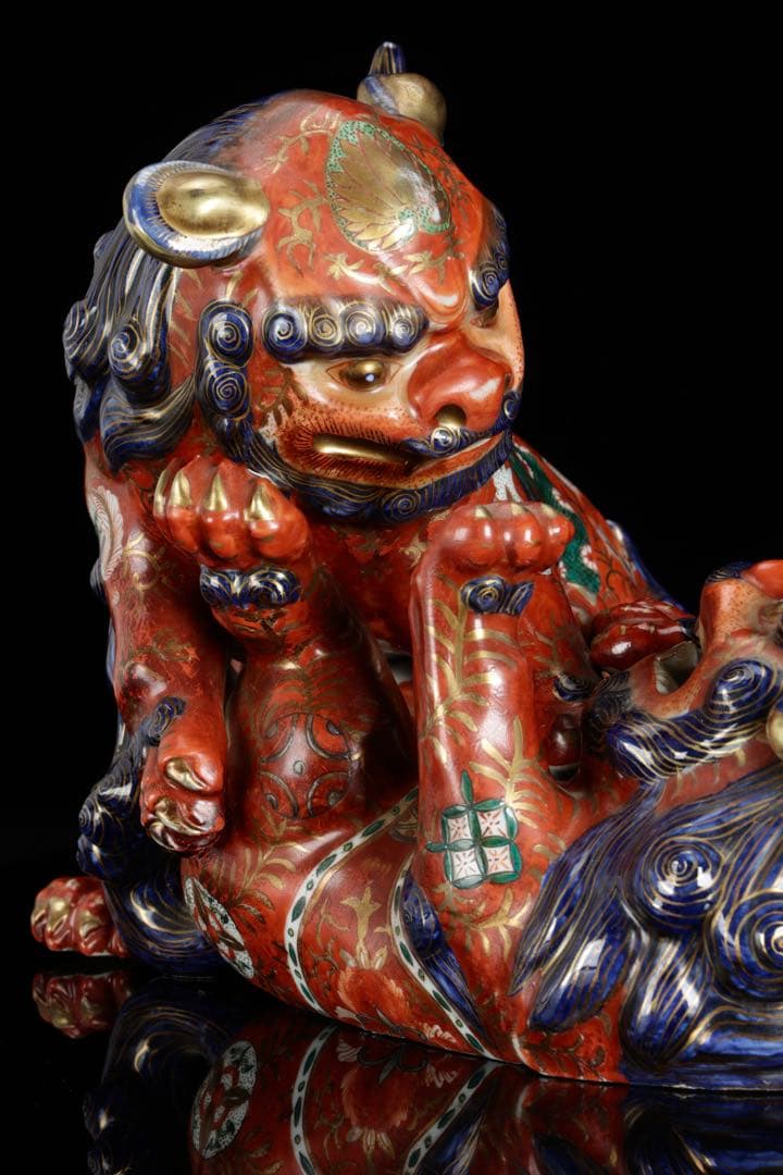 絡み獅子 戯れ獅子 狂い獅子 獅子 置物 縁起物 厄除 魔除 古美術 骨董品