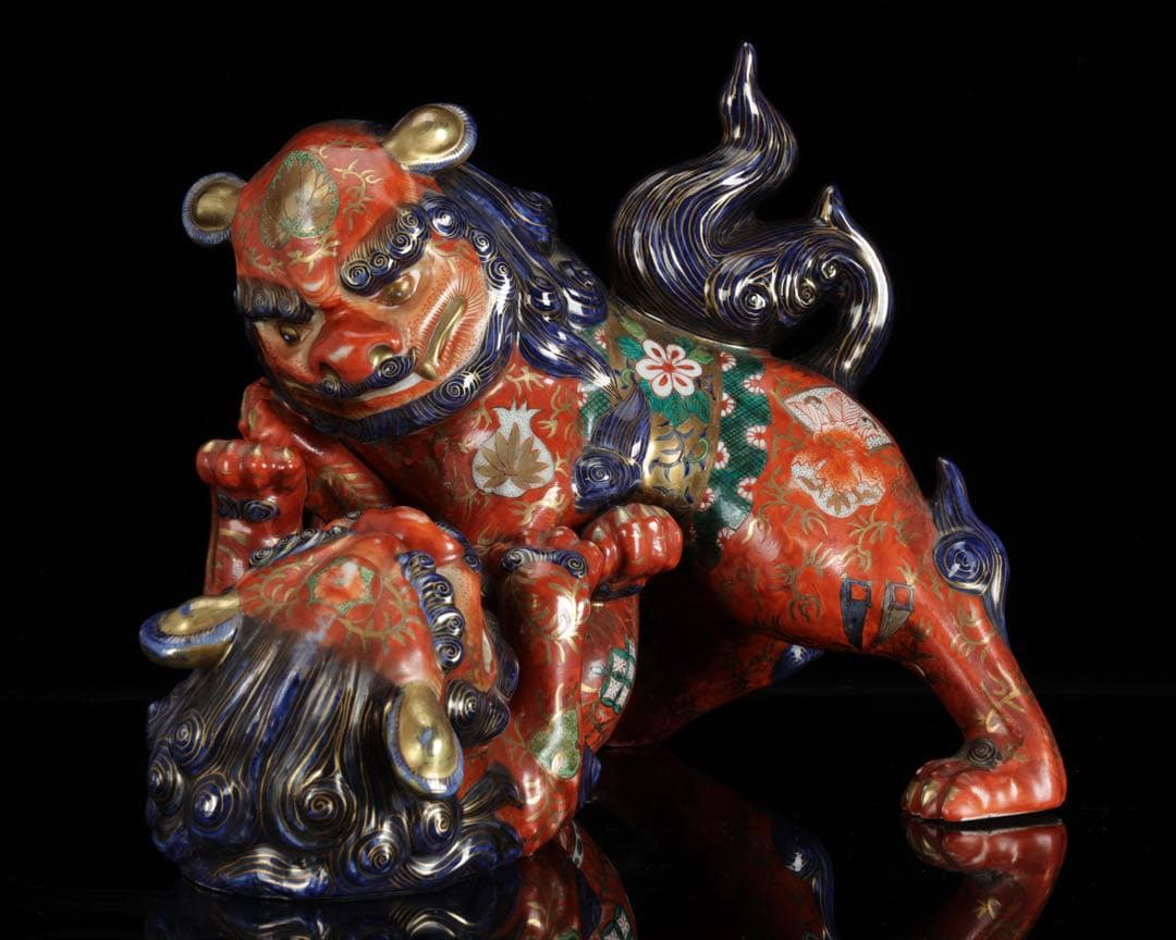 絡み獅子 戯れ獅子 狂い獅子 獅子 置物 縁起物 厄除 魔除 古美術 骨董品