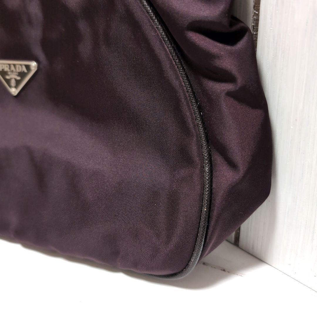 【専用ページ】　プラダ ＢＲ2806 ロゴプレート ハンドバッグ 　【パープル】