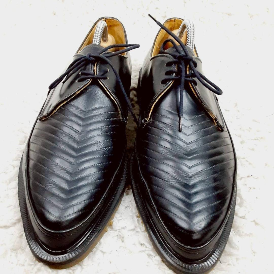 美品 26㎝◎ドクターマーチン ROBOT 革靴 黒 イギリス製 V字ステッチ